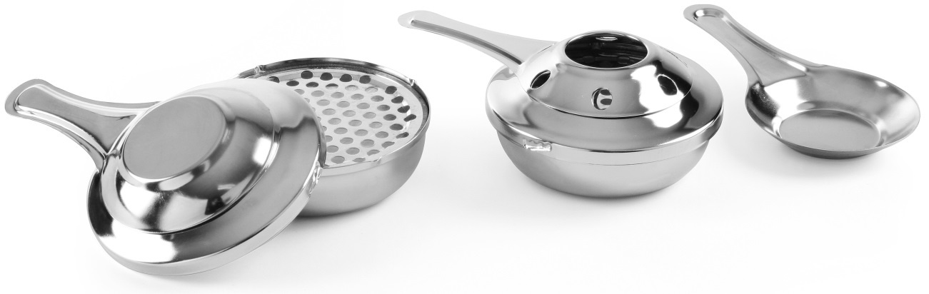 Hendi Fonduebrander - Houder voor brandpasta cups - RVS - Ø9,2x(H)4cm ( Set van 2 )