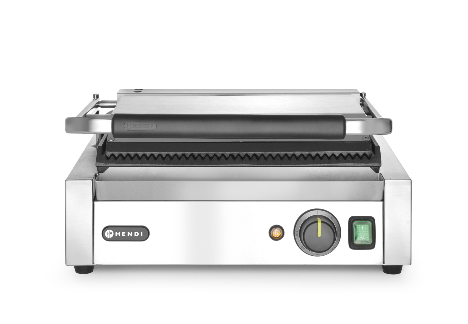 Hendi Contactgrill Medium - Gegroefd - 230V / 2,2kW - 43x37x(H)21cm