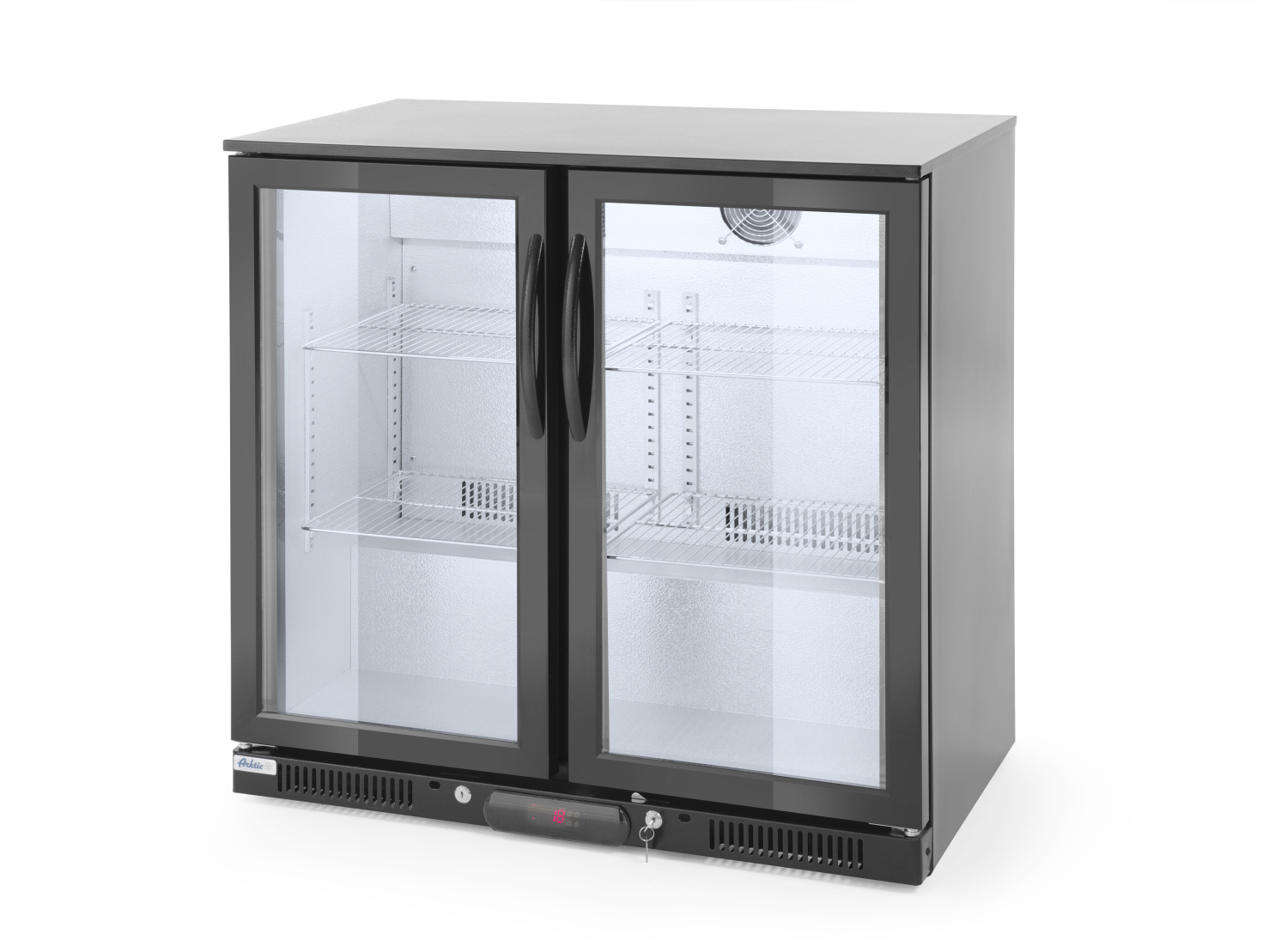 Barkoelkast met Glazen Deur - 2 Klapdeuren - 180 Liter - 90x50x(H)90cm