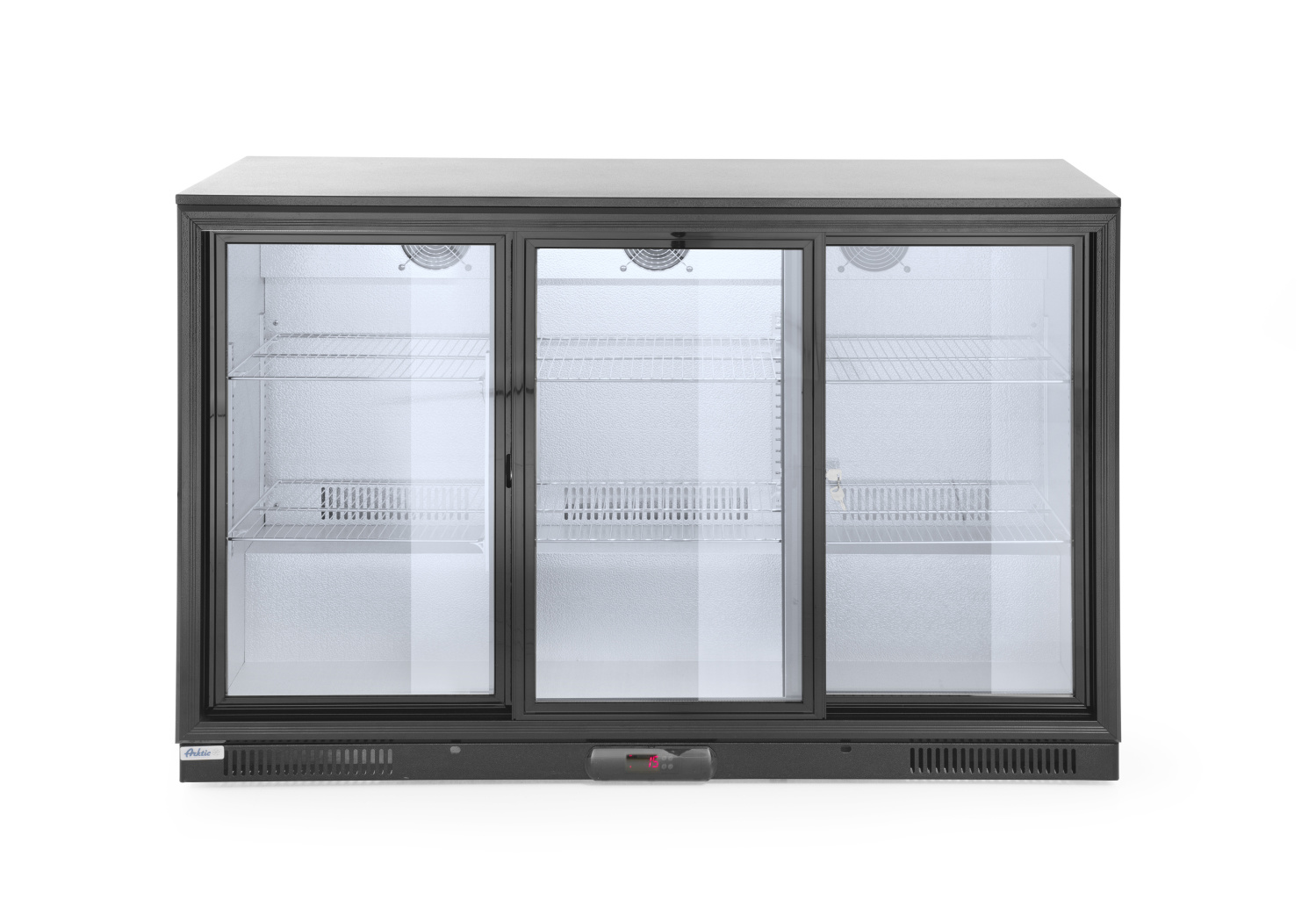 Barkoelkast met Glazen Deur - 3 Schuifdeuren - 303 Liter - 133,5x50x(H)90cm