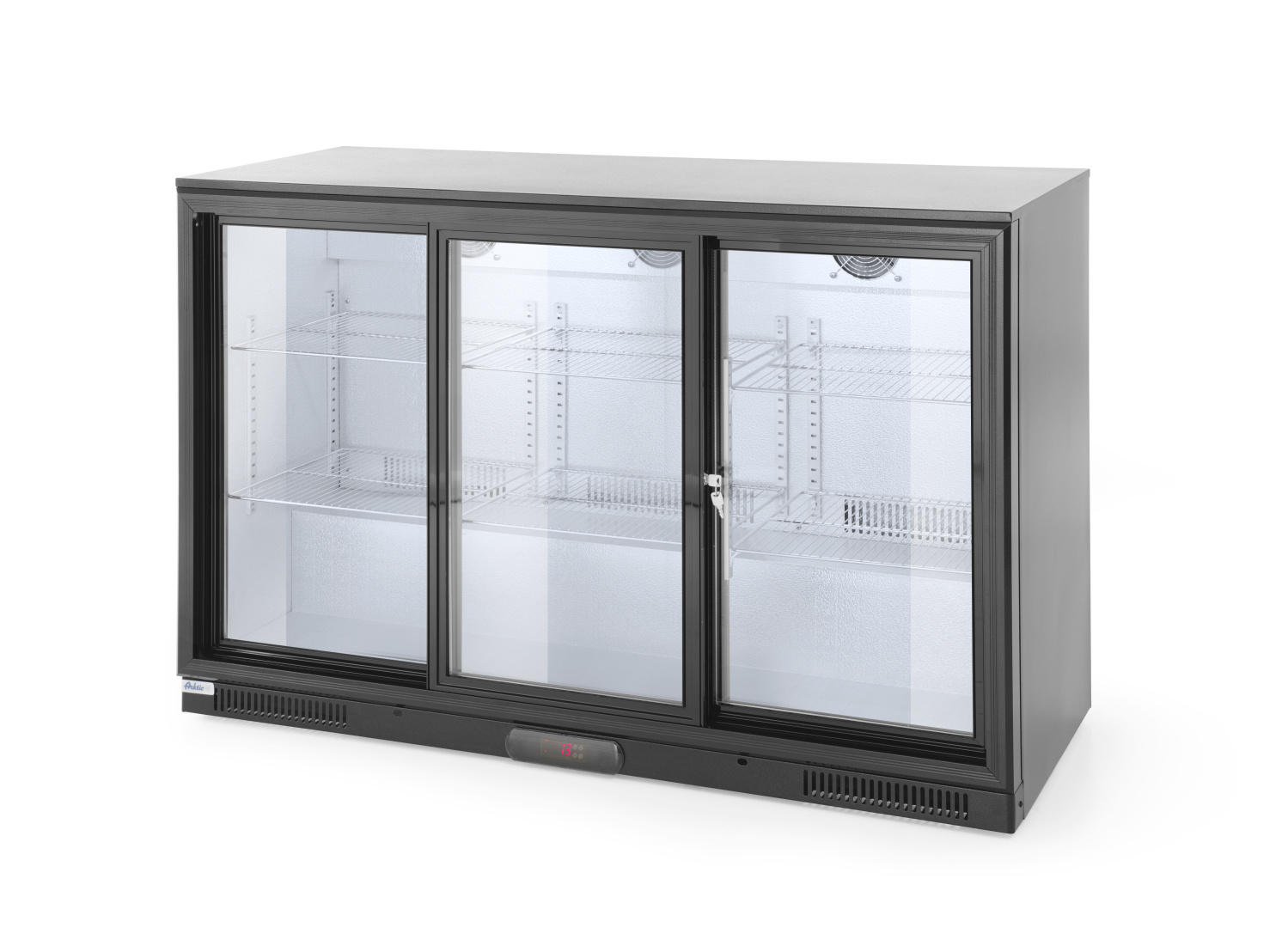 Barkoelkast met Glazen Deur - 3 Schuifdeuren - 303 Liter - 133,5x50x(H)90cm