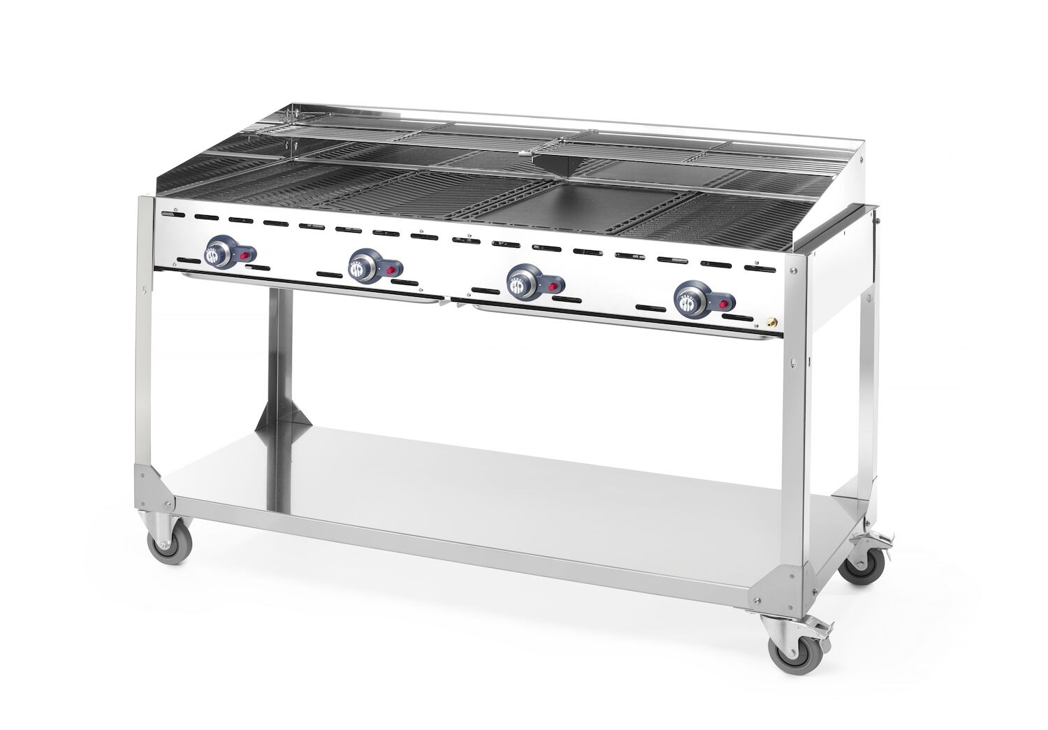 Hendi Green Fire Gasbarbecue - 4 Branders - Met 2 Grillroosters en 2 Bakplaten - Slagers BBQ