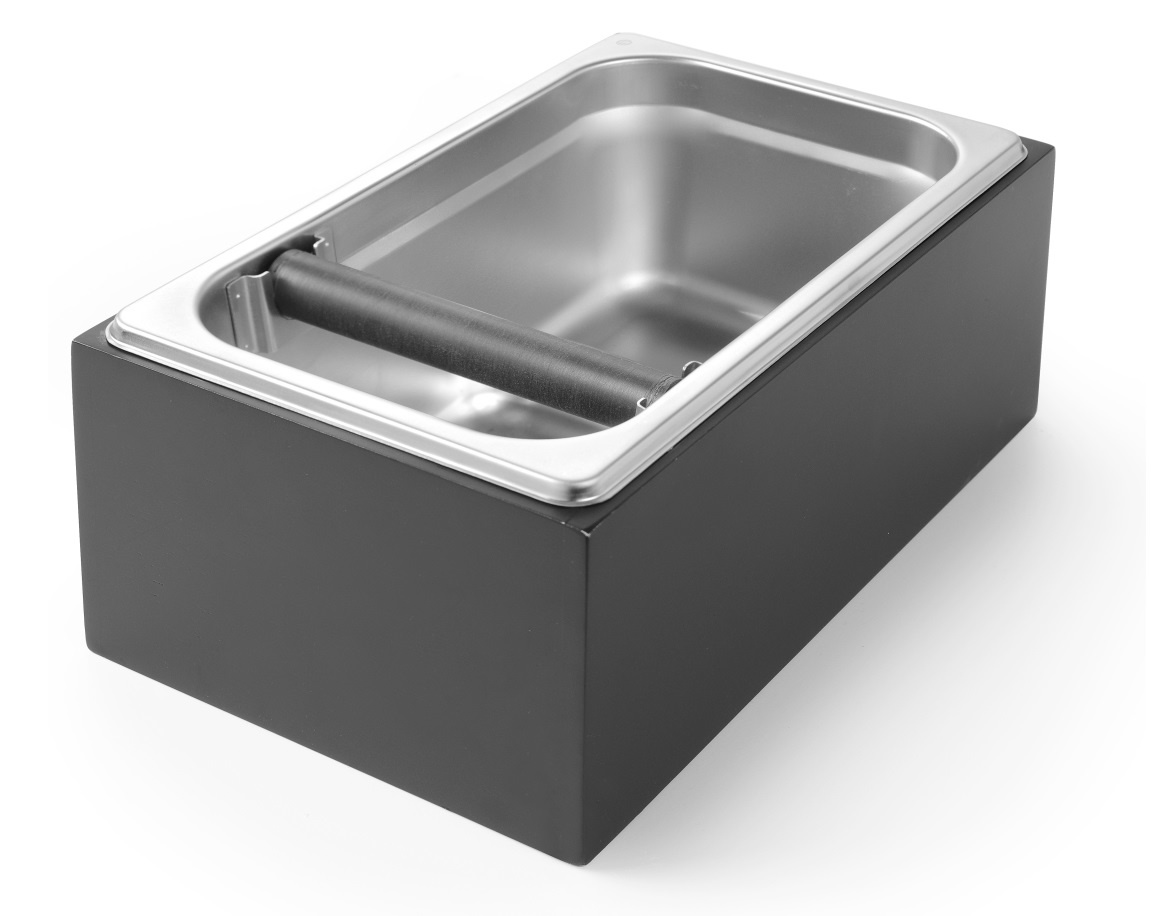 Hendi Uitklopbak Koffie - Afklopbak in Houten Frame - 275x175x(H)110mm