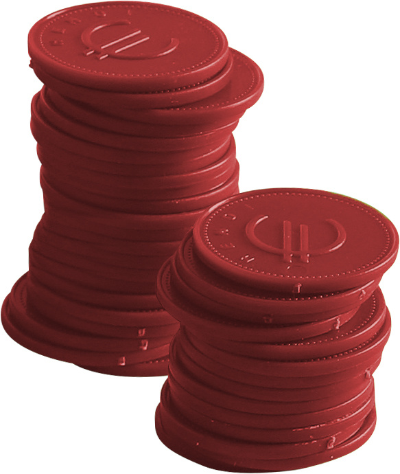 Hendi Consumptiemunten Rood - Ø25mm ( 100 Stuks )
