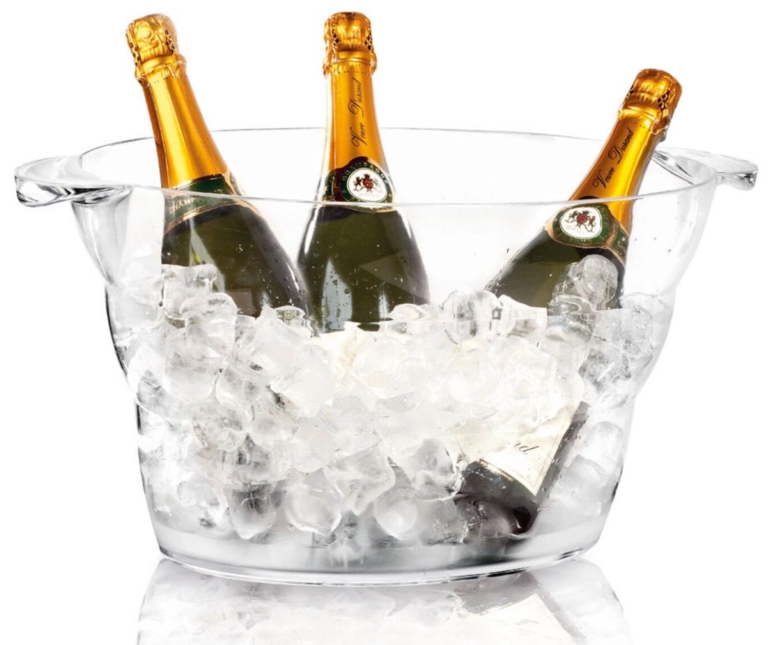 BarUp Wijnkoeler Party Tub - met Handgrepen - Kunststof - 47x29x(H)23cm