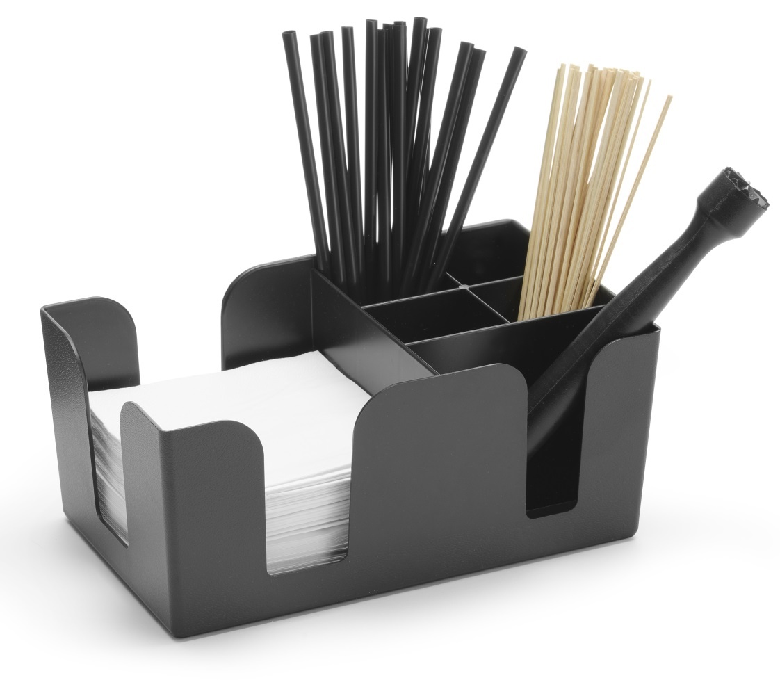 BarUp Bar Caddy met 6 vakken - Zwart - 240x145x(H)105mm