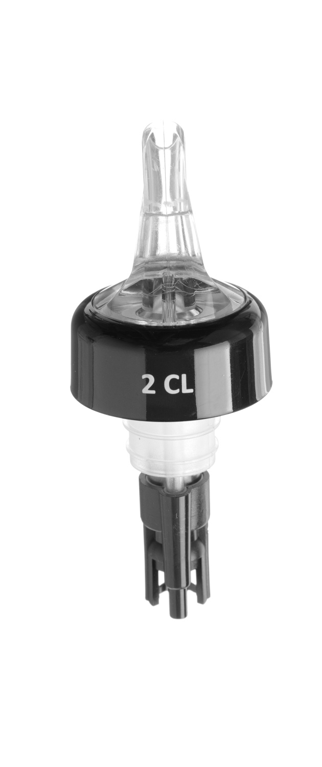 BarUp Kogelmaatschenker 2cl - Zwart - Schenktuit voor drank ( Set van 2 )