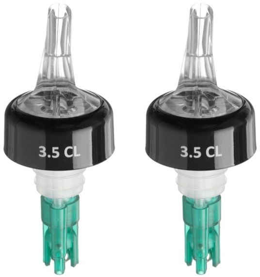 BarUp Kogelmaatschenker 3,5cl - Groen - Schenktuit voor drank ( Set van 2 )