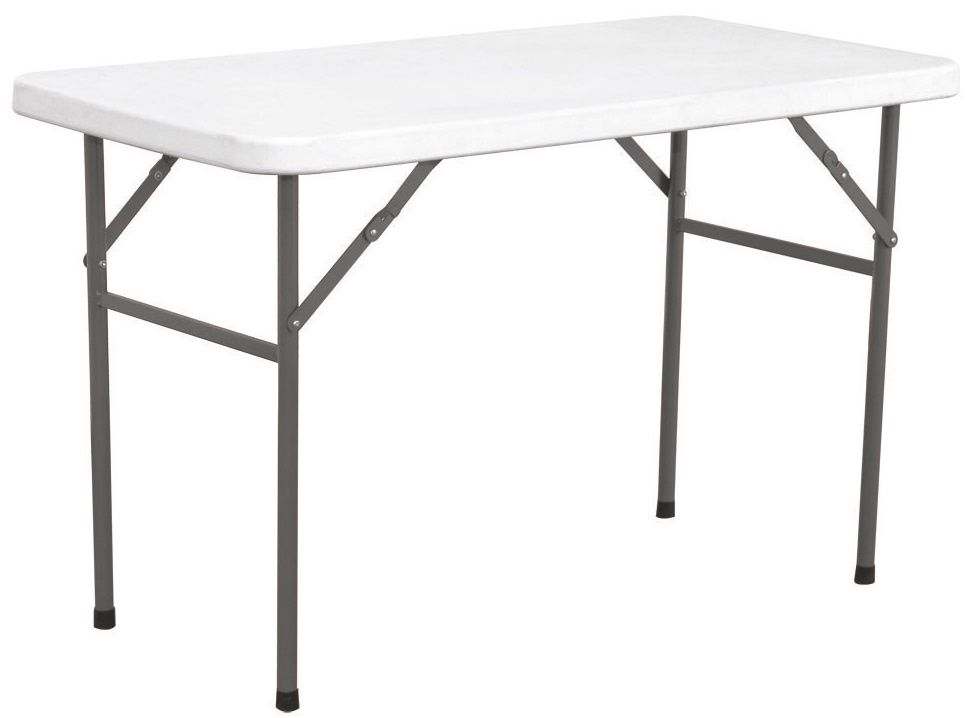 Hendi Partytafel Wit - Inklapbare Buffetafel Rechthoek - 122x61x(H)74cm
