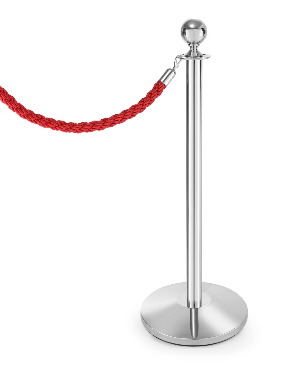 Hendi Afzetpaal met Hoogglans Afwerking - Paal + Bodemplaat - RVS - Ø36x(H)101cm