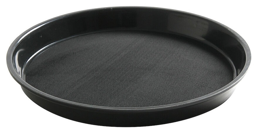 Hendi Dienblad Rond met Hoge Rand - Antislip - Zwart - Ø36x(H)3,9cm