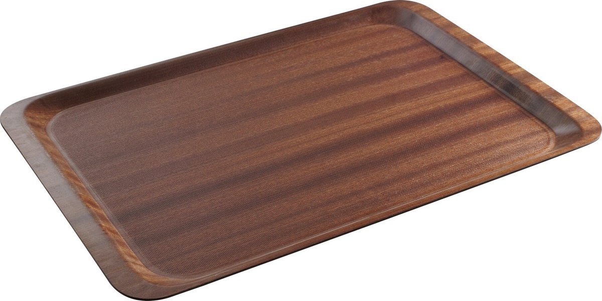Hendi Dienblad Rechthoek - Antislip - Woodform Mahonie - 325x530mm