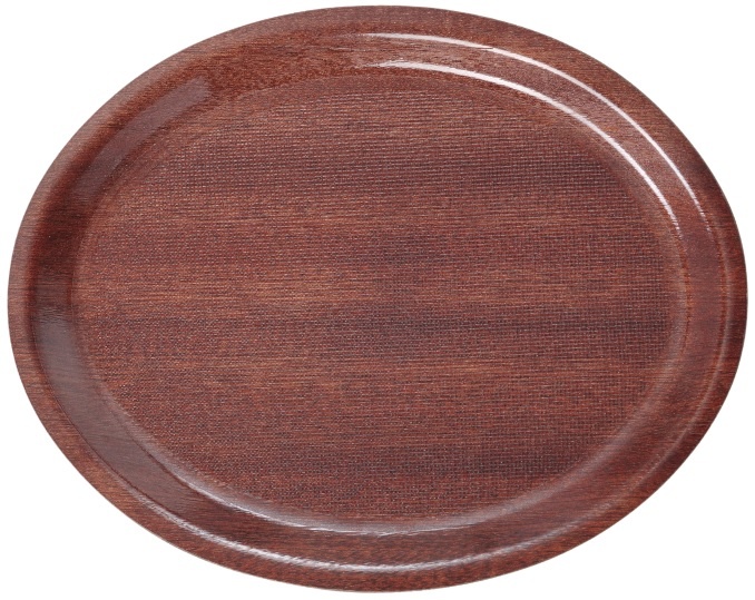 Hendi Dienblad Ovaal - Antislip - Woodform Mahonie - 230x160mm