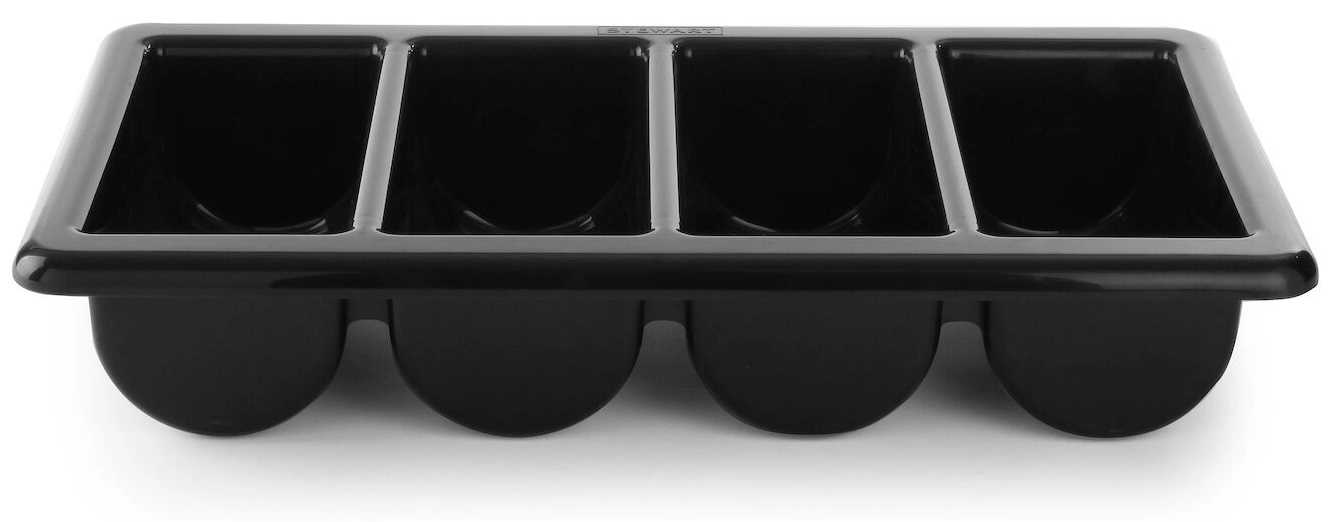 Hendi Bestekbak Zwart - 4 Vakken - GN 1/1 - 530x325x(H)10cm