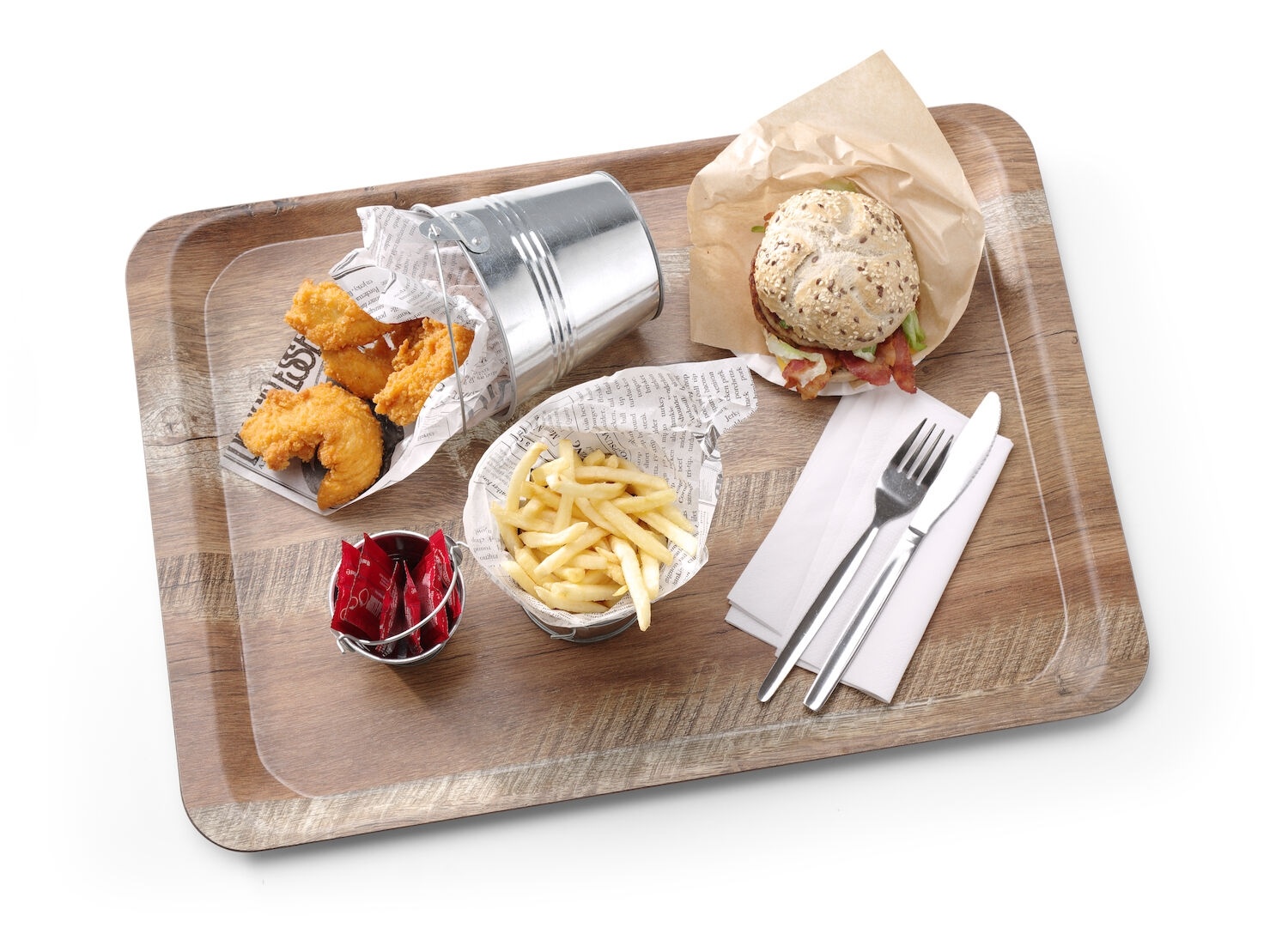 Hendi Dienblad Rechthoek - Melamine Hout Bedrukking - Eiken - 240x350mm