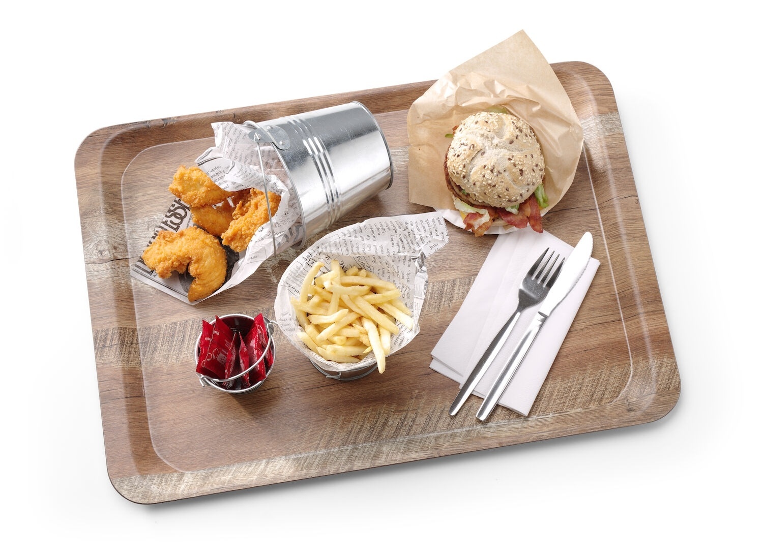 Hendi Dienblad Rechthoek - Melamine Hout Bedrukking - Eiken - 330x430mm