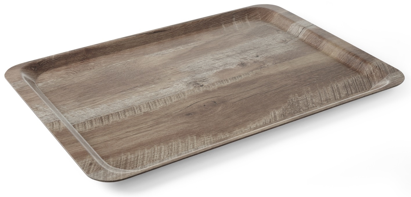 Hendi Dienblad Rechthoek - Melamine Hout Bedrukking - Donker Eiken - 330x430mm