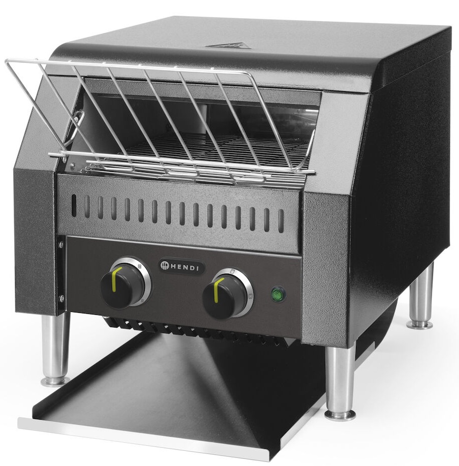 Hendi Doorlooptoaster Zwart - Dubbele Broodrooster - 230V / 2240W - 41,8x36,8x(H)38,7cm
