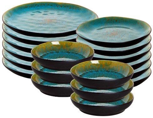 Palmer Lotus Turquoise - Bordenset - 18 delig ( 6 personen )