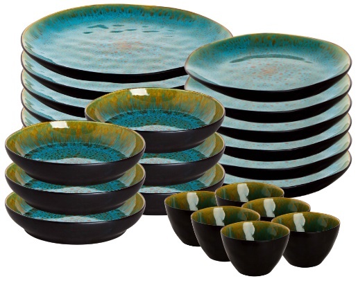 Palmer Lotus Turquoise - Serviesset - 24 delig ( 6 personen )