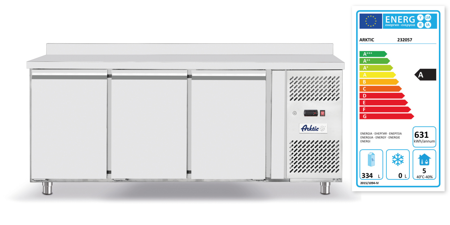 Arktic Koelwerkbank Profi Line - 420 Liter - 3 Deurs - 230V / 400W - 1795x700x(H)850mm