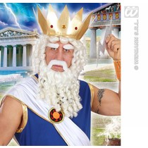 Pruik Zeus met baard, snor en wenkbrauwen