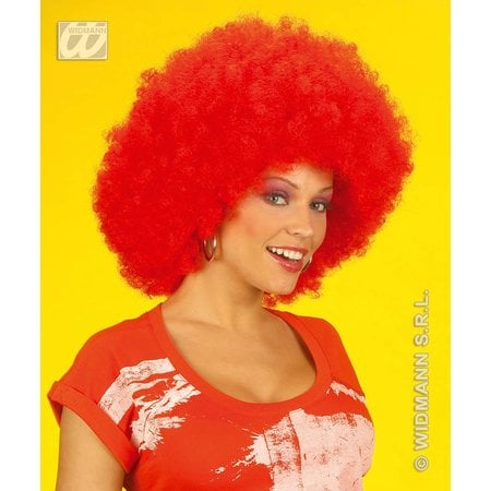 Pruik Afro rood extra krul elite