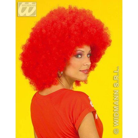 Pruik Afro rood extra krul elite