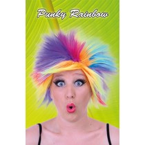 Pruik punky rainbow