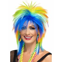 80´s Rainbow punk pruik