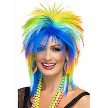 80´s Rainbow punk pruik