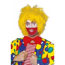 Pruik clown geel