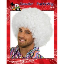 Witte Afro pruik