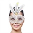 Venetiaans Masker Metallic wit met LED