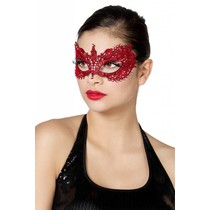 Masker stof met steentjes rood