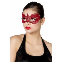 Masker stof met steentjes rood