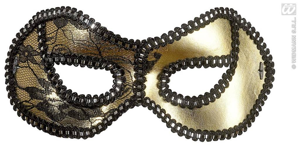 Ondergeschikt Rook Fictief Oogmasker zwart/goud met kant op ogen | 123feestpruiken.nl