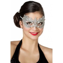 Masker stof met steentjes zilver