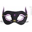 Oogmasker zwarte kat met roze glitter