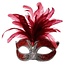 Venetiaanse masker grote veer rood