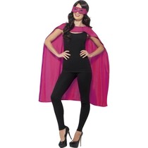 Helden cape met masker pink