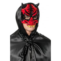 Doodskop masker met diadeem rood