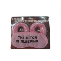 Handboeien roze pluche + oogmasker