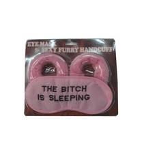 Handboeien roze pluche + oogmasker