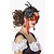 Masker met goudband en bloem rood