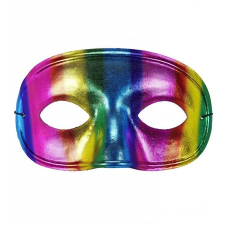 Oogmasker regenboog metallic