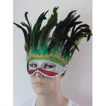 Masker Venetiaans groene veren