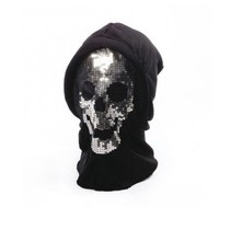 Masker met pailletten doodskop