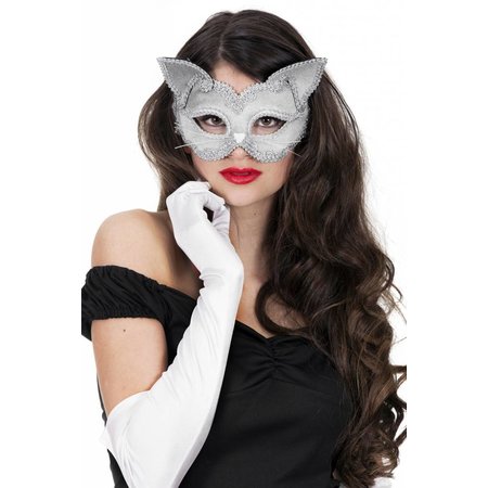 Masker kat luxe zilver