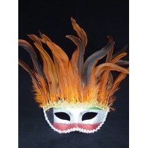 Masker Venetiaans oranje veren